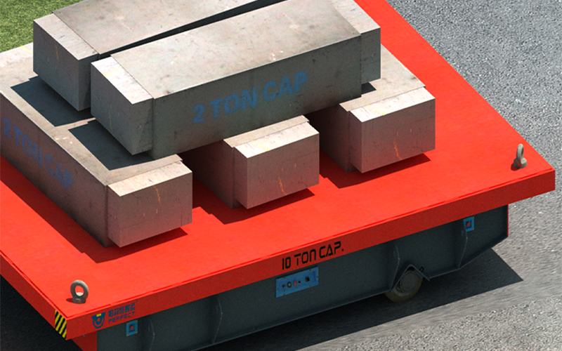 安徽阜陽20噸鋼筋無軌電動平板車發貨成功